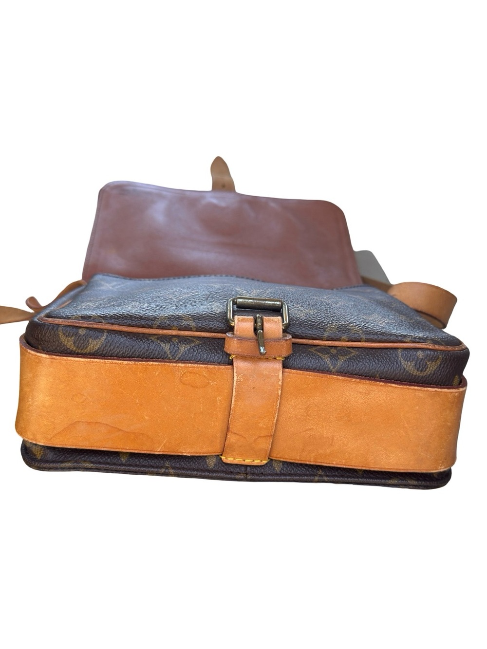 Louis Vuitton Monogram Cartouchiere Crossbody Vintage Brown Leather Shoulder Bag - Picture 6 of 16